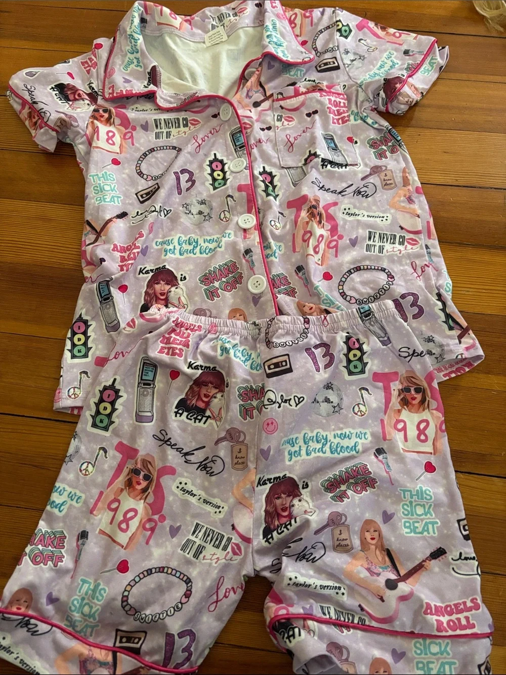 Girls Swiftie Pajama Short Set